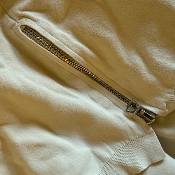 Acne Misty Boiled PUS14 Ecru sweatshirt sweater with silver side zippers Small - Picture 3 of 4